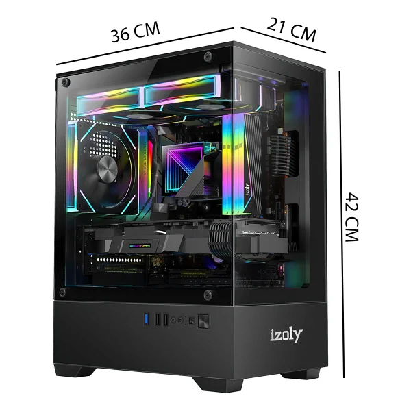 Izoly Venus 3 X 120mm Argb Fan 450w Psu M-Atx Gaming Case - Görsel 5