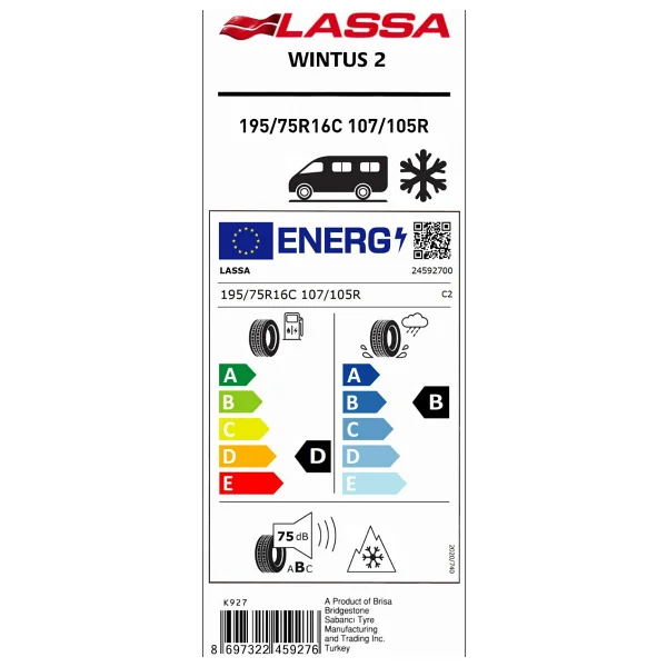 Lassa Wintus 2 195/75 R16c 107/105r Kış Lastiği - 2025 - Görsel 2
