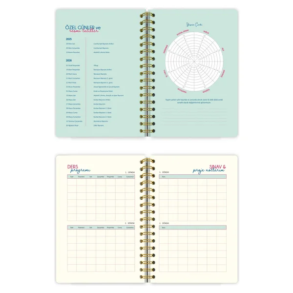 Victoria's Journals A5 Spiralli Süresiz-Motivasyon Sayfalı-Haftalık Planlayıcı Ajanda - Kırmızı - Görsel 5