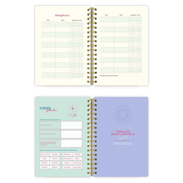 Victoria's Journals A5 Spiralli Süresiz-Motivasyon Sayfalı-Haftalık Planlayıcı Ajanda - Kırmızı - Görsel 6