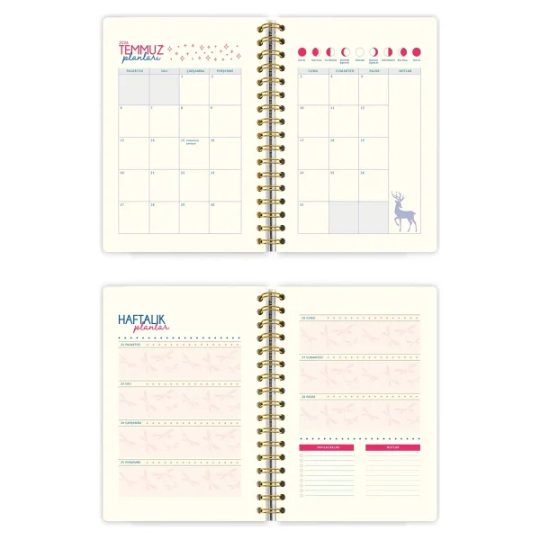 Victoria's Journals A5 Spiralli Süresiz-Motivasyon Sayfalı-Haftalık Planlayıcı Ajanda - Kırmızı - Görsel 7