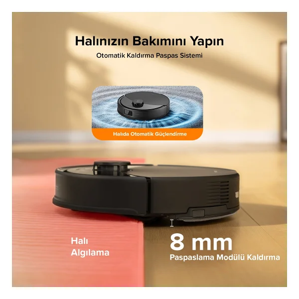 Roborock Q8 Max Pro Plus Siyah Çöp İstasyonlu Akıllı Robot Süpürge - Görsel 5