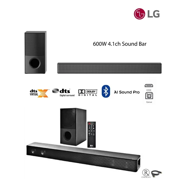 Lg 600w Yüksek Ses Ve İade, 4.1 Kanal Sinema Deneyimi, Kablosuz Bluetooth Optik, Hdmı Ve USB Ses Sistemi Ev Sinema & Soundbar + Hdmı Kablosu - Görsel 10