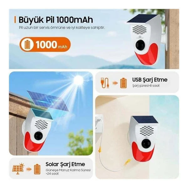 Powermaster Pm-26240 Güneş Enerjili Sesli Güvenlik Alarmı - Görsel 3