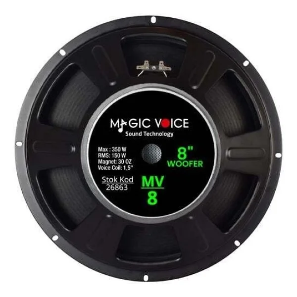 Magicvoice Mv-8 Maks. 350 Watt / Rms 150 Watt 8 Siyah 20 Cm Woofer Yedek Hoparlör - Görsel 2