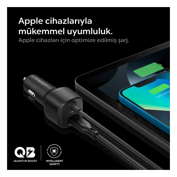 Spigen Acp04205 47 W Lightning Kablolu Hızlı Araç Şarj Aleti - Görsel 4