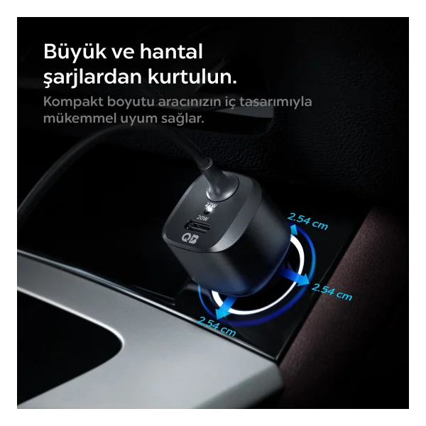 Spigen Acp04205 47 W Lightning Kablolu Hızlı Araç Şarj Aleti - Görsel 3
