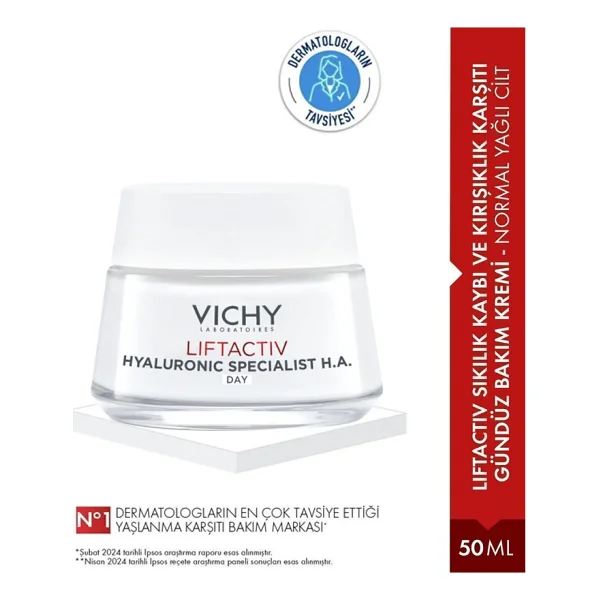 Vichy Liftactiv Supreme Gündüz Bakım Kremi Hyalüronik Asit ile Yağlı Ciltlere 50 ml - Görsel 4