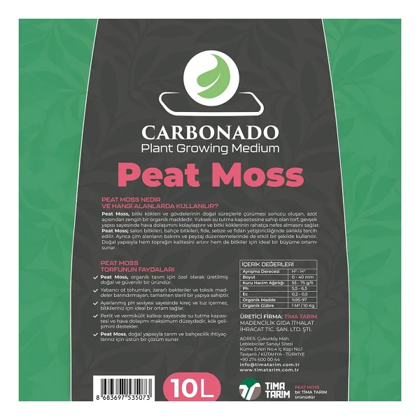 Peat Moss 10l X2 Organik Saksı Toprağı Yüksek Su Tutan Torf Avantaj Paket - Görsel 3