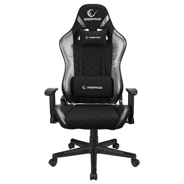 Rampage Kl-R83 Carbon Üst Seviye Terletmez Kumaş Gri/Siyah Gaming Oyuncu Koltuğu - Görsel 2
