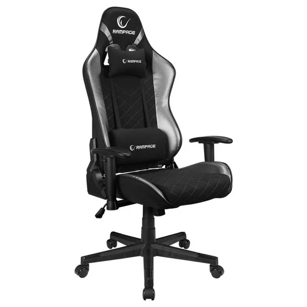 Rampage Kl-R83 Carbon Üst Seviye Terletmez Kumaş Gri/Siyah Gaming Oyuncu Koltuğu - Görsel 3