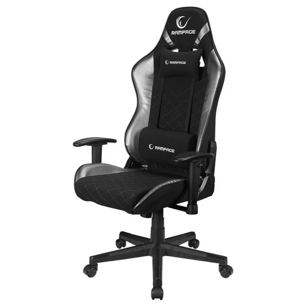 Rampage Kl-R83 Carbon Üst Seviye Terletmez Kumaş Gri/Siyah Gaming Oyuncu Koltuğu - Görsel 4