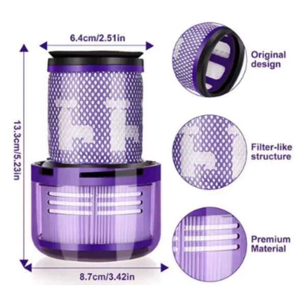 Dyson V12 Detect Slim Absolute Yedek Hepa Filtre-Dyson V12 Hepa Filtre - 1 Adet - Görsel 4