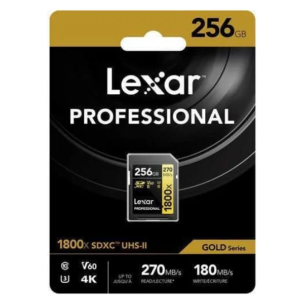 Lexar Gold Series 1800x Lsd1800256g Class 10 Uhs-Iı U3 V60 256 GB Hafıza Kartı - Görsel 2