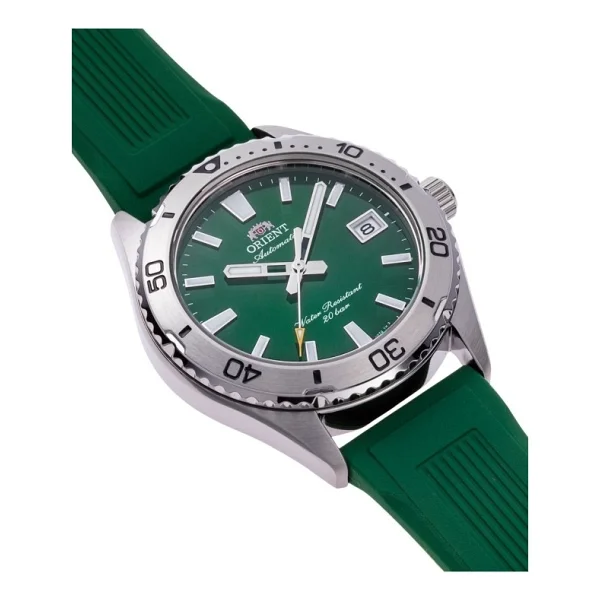 Orient Mako 40 Ra-Ac0q11e30b Silikon Kordon Yeşil Erkek Kol Saati - Görsel 5