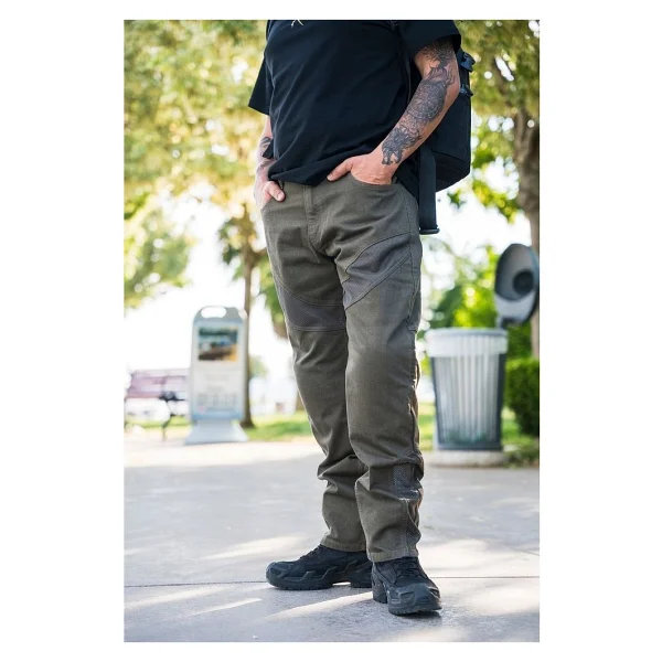 Tech90 Yazlık Fileli Olive Cordura Motosiklet Pantolonu - 30 - 32 - Görsel 2