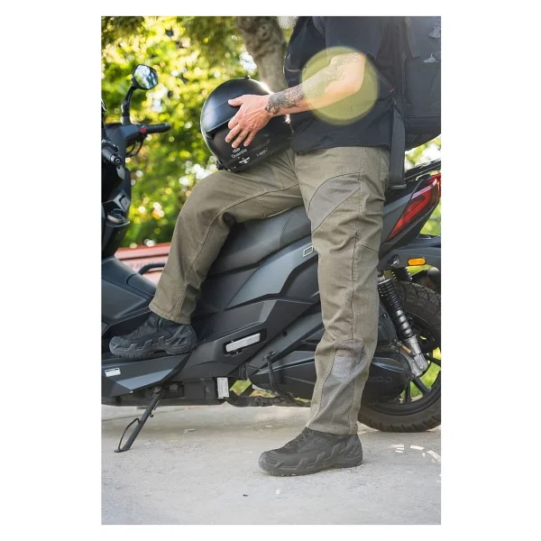 Tech90 Yazlık Fileli Olive Cordura Motosiklet Pantolonu - 30 - 32 - Görsel 4