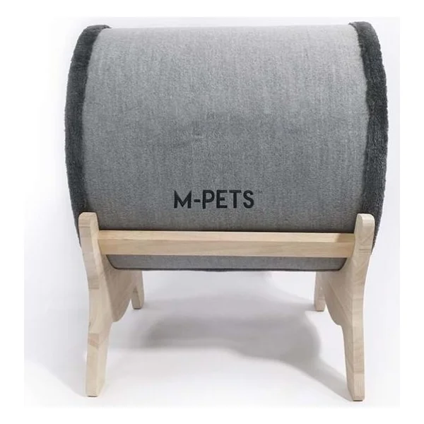 M-Pets Tunnel Elevated 47x47x26 Cm Ahşap Ayaklı Gri Kedi Yatağı - Görsel 3