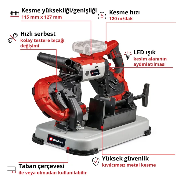 Einhell Te-MB 18/127 U Li Aküsüz Profil Kesme Makinesi - Görsel 2