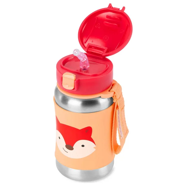 Skip Hop Zoo Tilki 350 Ml Pipetli Paslanmaz Çelik Suluk - Görsel 3