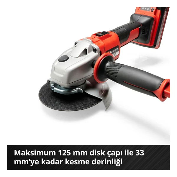 Einhell Professional Akülü Avuç Taşlama Axxıo 18/125 Power X-Change (18 V, 700 W, 125 Mm Disk Ø, 33 Mm Kesme Derinliği, Kömürsüz, Yumuşak Başlangıç, Kesme Diski Ve Akü Dahil Değildir) - 4431140 - Görsel 6