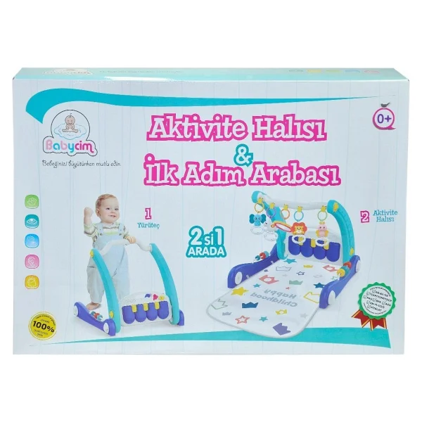 Babycim Aktivite Halısı & İlk Adım Arabası Mavi - Görsel 2