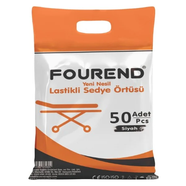 Fourend Yeni Nesil Lastikli Siyah Sedye Örtüsü 50'li Paket - Görsel 4