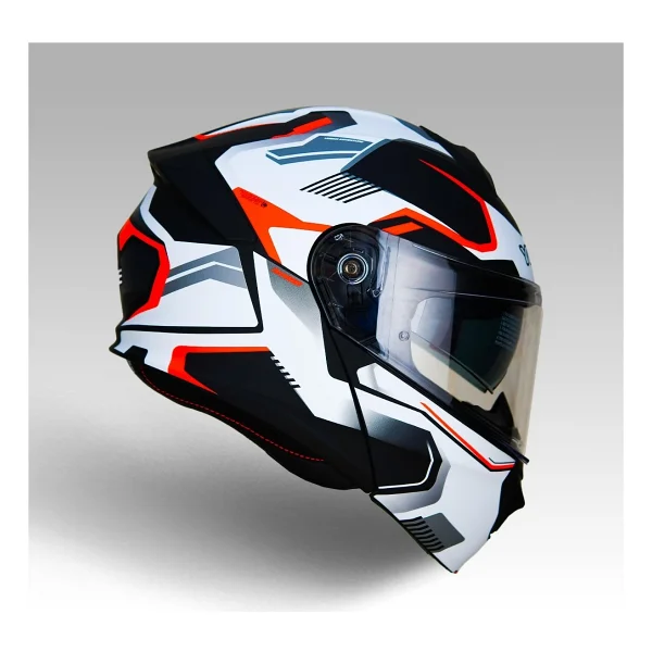 Yohe 935sv Kask Çene Açılır Motosiklet Mat Siyah Beyaz Çift Vizör Uv Bluetooth Yuvalı Ece 22.06 Mıps - Görsel 2