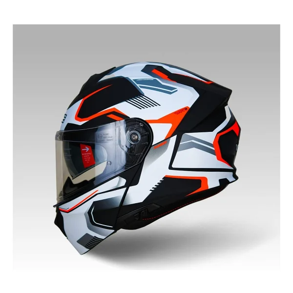 Yohe 935sv Kask Çene Açılır Motosiklet Mat Siyah Beyaz Çift Vizör Uv Bluetooth Yuvalı Ece 22.06 Mıps - Görsel 3