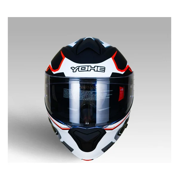 Yohe 935sv Kask Çene Açılır Motosiklet Mat Siyah Beyaz Çift Vizör Uv Bluetooth Yuvalı Ece 22.06 Mıps - Görsel 5