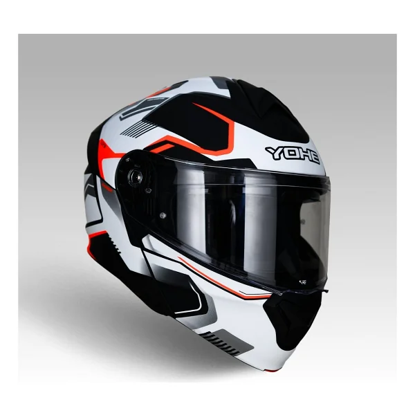 Yohe 935sv Kask Çene Açılır Motosiklet Mat Siyah Beyaz Çift Vizör Uv Bluetooth Yuvalı Ece 22.06 Mıps - Görsel 7