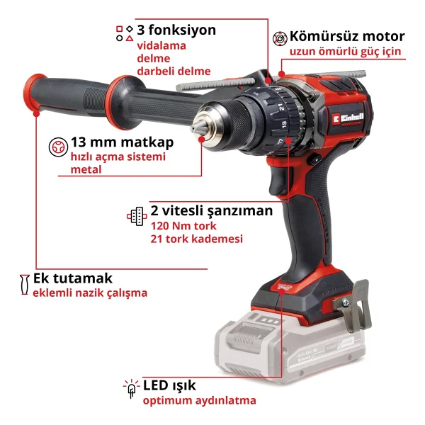 Einhell Tp-CD 18/120 Li-İ Bl Aküsüz Darbeli Matkap - Görsel 2