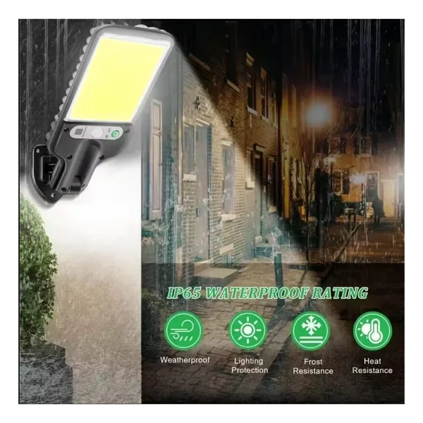 Sgeteknoloji 108 Cob LED Kumandalı Güneş Enerjili Hareket Sensörlü Bahçe Garaj Sokak Aydınlatma Lambası Sokak Lam - Görsel 3
