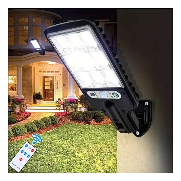Sgeteknoloji 108 Cob LED Kumandalı Güneş Enerjili Hareket Sensörlü Bahçe Garaj Sokak Aydınlatma Lambası Sokak Lam - Görsel 4