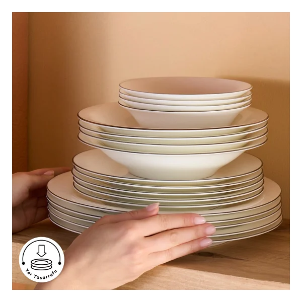 Karaca Fine Pearl Fame Platin 55 Parça 12 Kişilik Yemek Takımı - Görsel 7