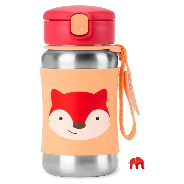 Skip Hop Zoo Pipetli 350 Ml Paslanmaz Çelik Suluk - Görsel 9