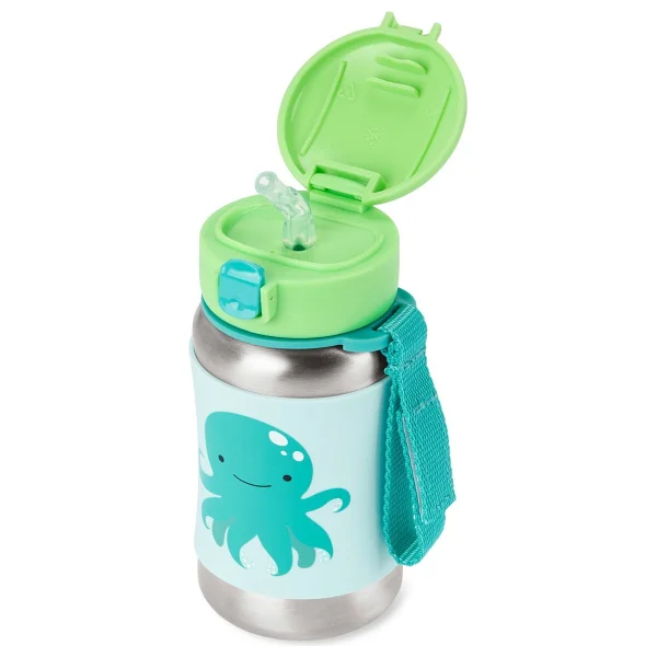 Skip Hop Zoo Pipetli 350 Ml Paslanmaz Çelik Suluk - Görsel 7