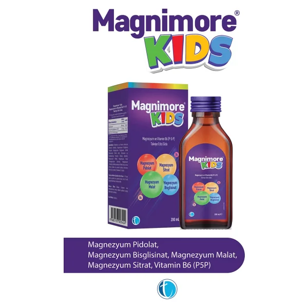 Magnimore Kids Magnezyum Vitamin B6 200 ml Şurup - Görsel 4