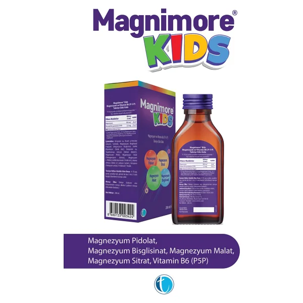 Magnimore Kids Magnezyum Vitamin B6 200 ml Şurup - Görsel 5