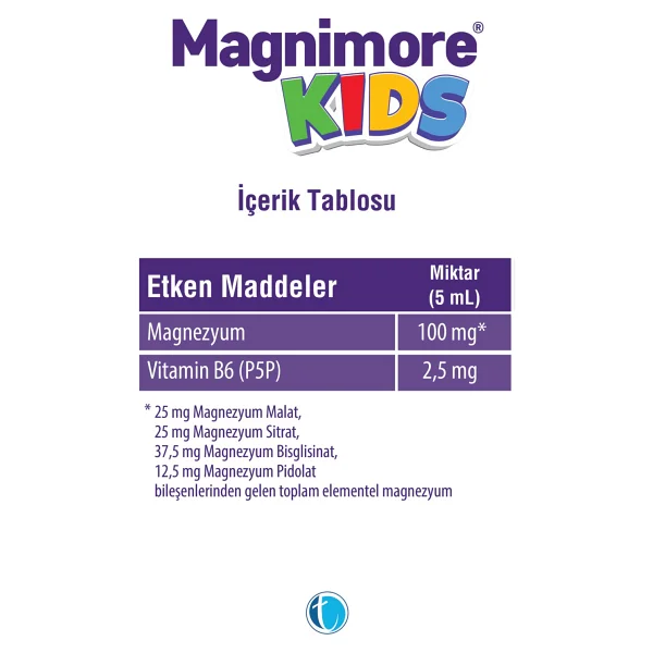 Magnimore Kids Magnezyum Vitamin B6 200 ml Şurup - Görsel 6