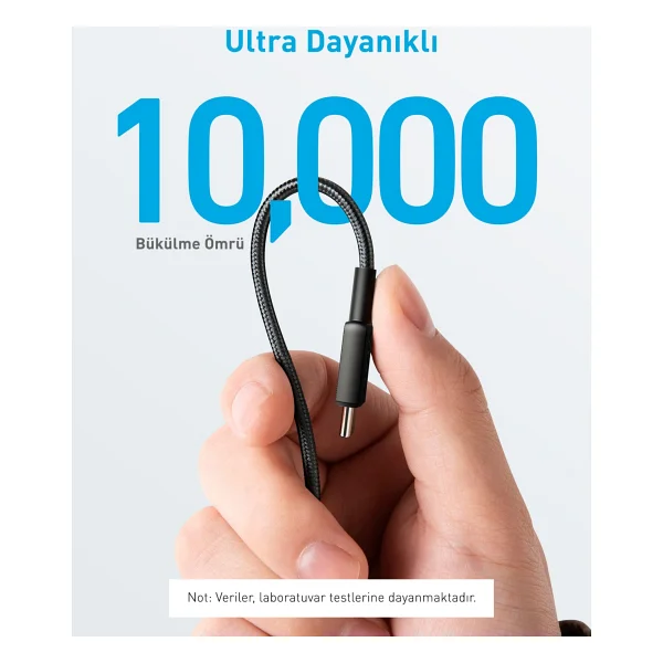 Anker 322 Powerline A81f6 1.8 M Siyah Type-C To Type-C Hızlı Şarj Kablosu - Görsel 3