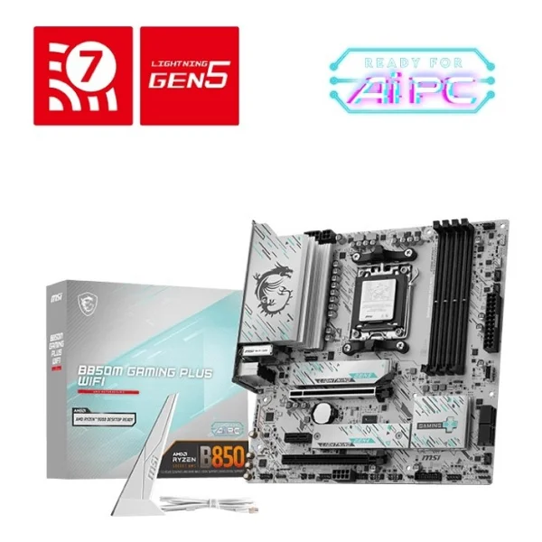 Msı B850m Gaming Plus Wi-Fi AMD Am5 DDR5 Micro Atx Anakart - Görsel 6