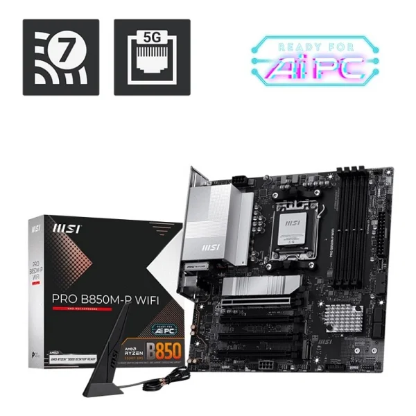Msı Pro B850m-P Wi-Fi AMD Am5 DDR5 Micro Atx Anakart - Görsel 6