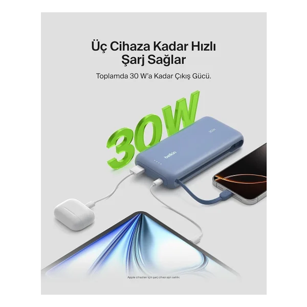 Belkin BoostCharge BPB024HQBL Mavi 20000 mAh Hızlı Şarj Powerbank - Görsel 5