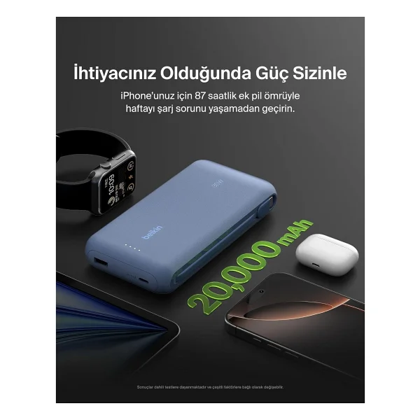 Belkin BoostCharge BPB024HQBL Mavi 20000 mAh Hızlı Şarj Powerbank - Görsel 6