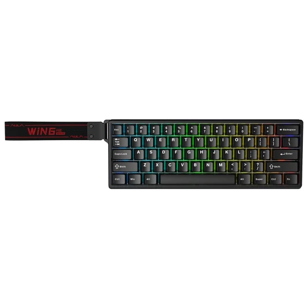Aula Win60 He Manyetik Klavye Rapid Trigger Graywood Switch 8000hz RGB Tkl Hot Swap Oyuncu Klavyesi Siyah - Görsel 4