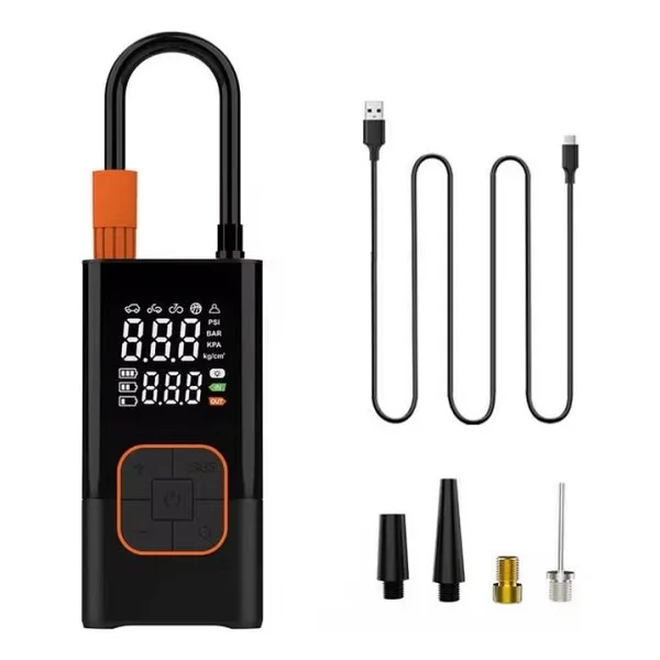 Schulzz Dijital Kablosuz USB 2x2000mah Göstergeli Oto Lastik, Bisiklet Hava Pompası Kompresörü - Görsel 6