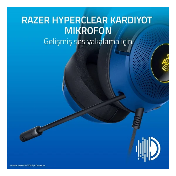Razer Kraken V3 X Fortnite Edition RZ04-03750500-R3M1 RGB USB Kablolu Kulak Üstü Oyuncu Kulaklığı - Görsel 4