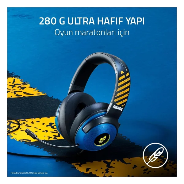 Razer Kraken V3 X Fortnite Edition RZ04-03750500-R3M1 RGB USB Kablolu Kulak Üstü Oyuncu Kulaklığı - Görsel 8
