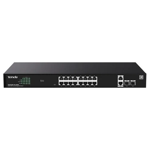 Tenda TEG2220P-16-250W 16 Port 10/100/1000 16 Port PoE+ 2 X SFP 250W Yonetilebilir Desktop Switch - Görsel 7